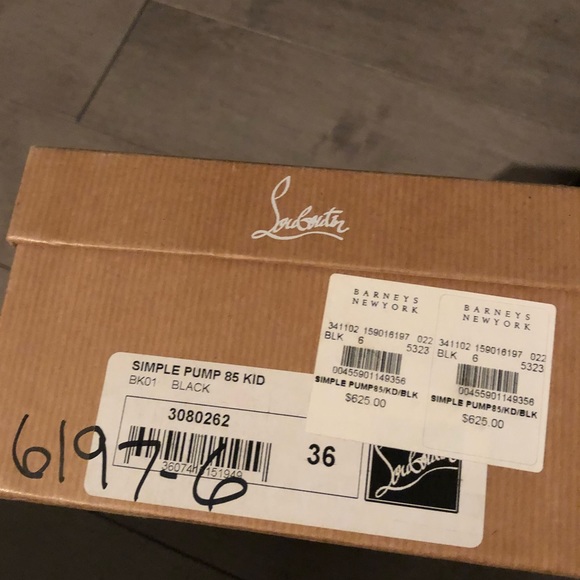 Authentic Christian Louboutin Simple Pump 85mm, Kid Leather, Black, Size 36 - Picture 5 of 6